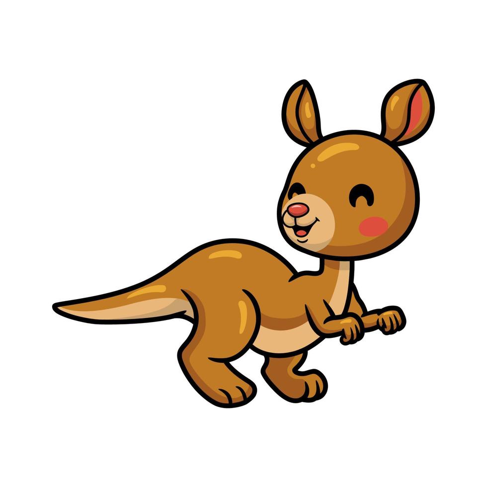 Cute little kangaroo cartoon standing vector