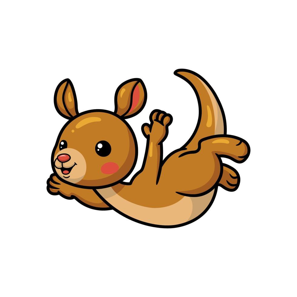 Cute little kangaroo cartoon flying vector