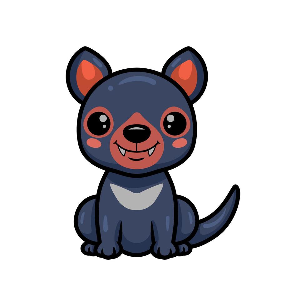 Cute little tasmanian devil cartoon sitting vector