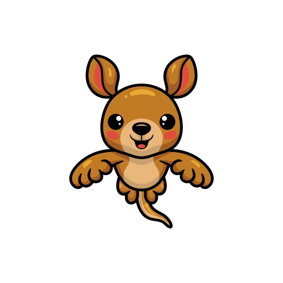 Cute little kangaroo cartoon leaping vector