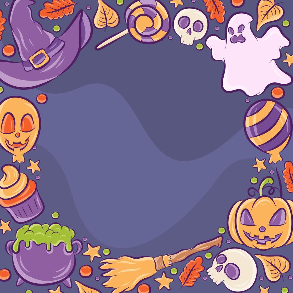 Halloween Festivity Party Hand Drawn Doodle Background 12378410 Vector ...