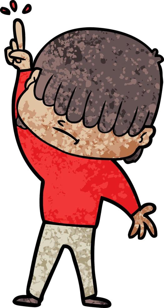 cartoon boy with untidy hair vector