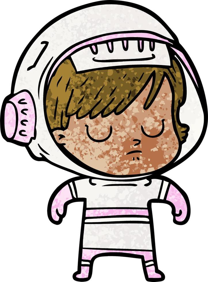 cartoon astronaut woman vector