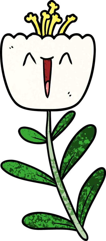 happy cartoon flower vector