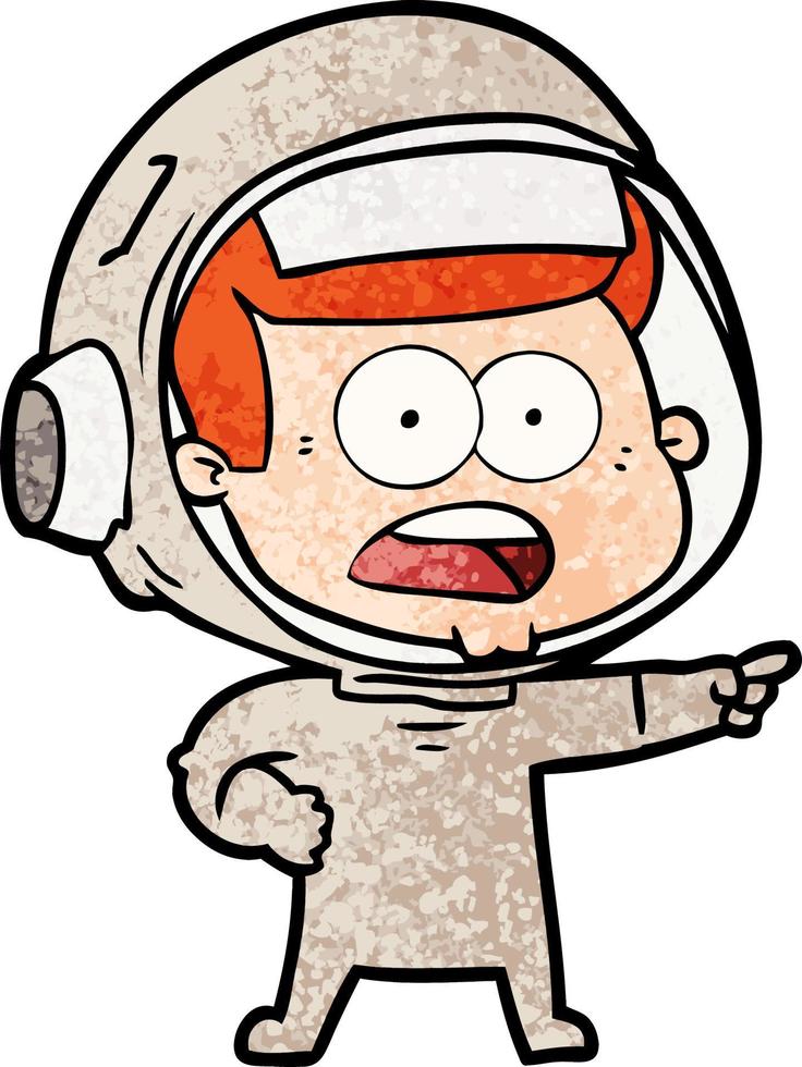 cartoon surprised astronaut vector