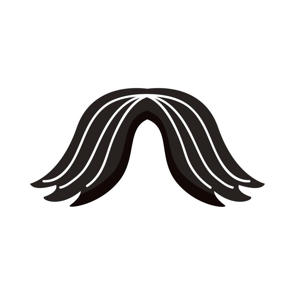 silueta bigote estilo vector