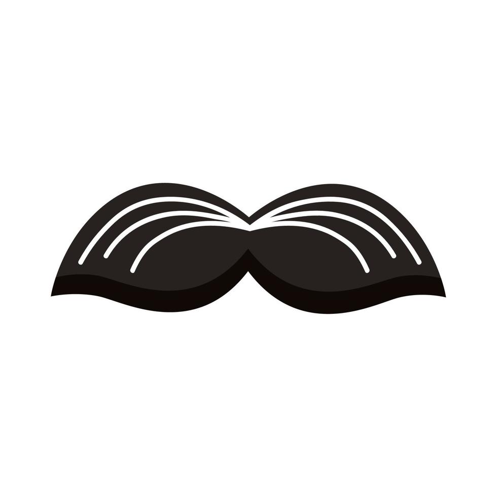 mustache silhouette style vector