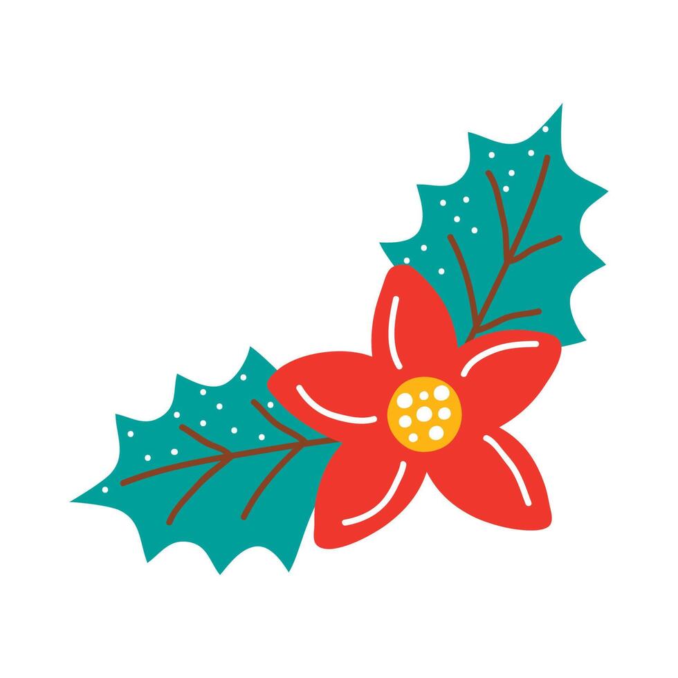 christmas red flower vector