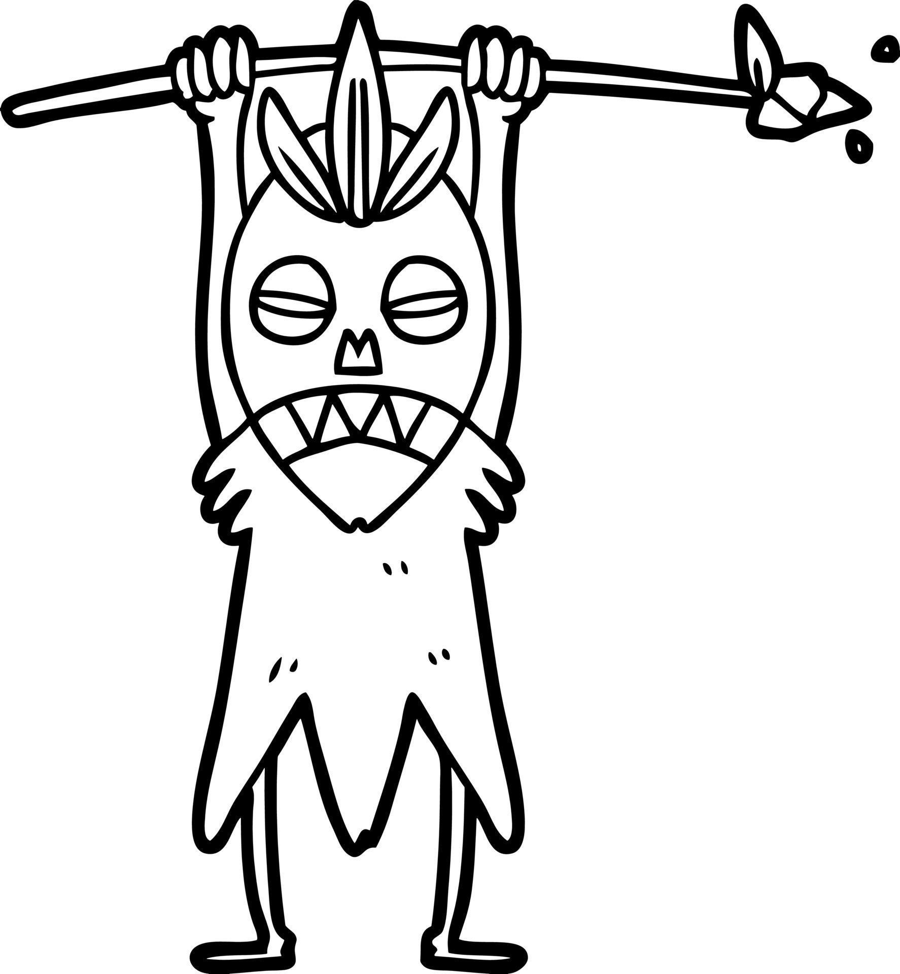 cartoon cannibal shaman 12378777 Vector Art at Vecteezy