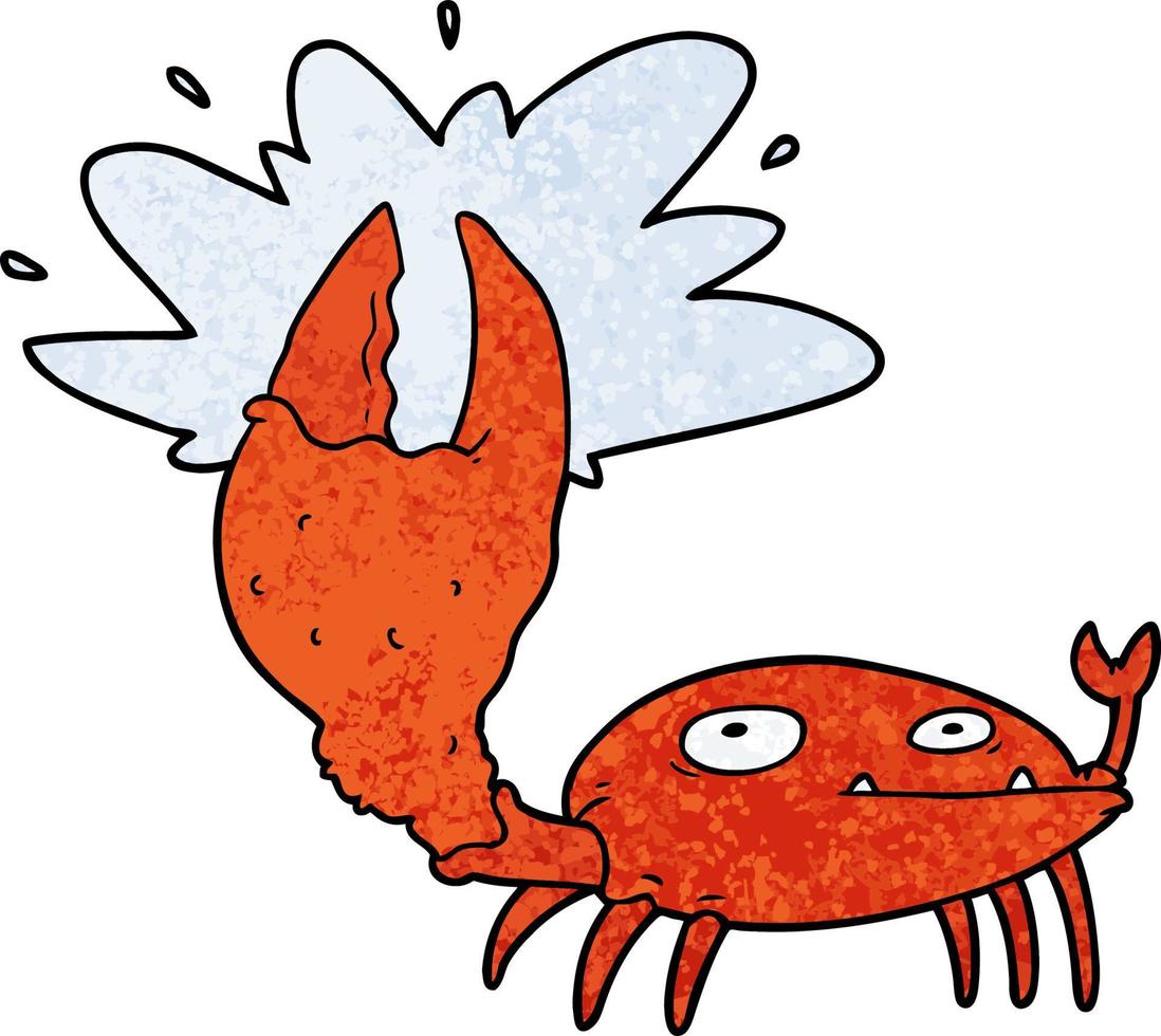 cartoon crab with big claw vector