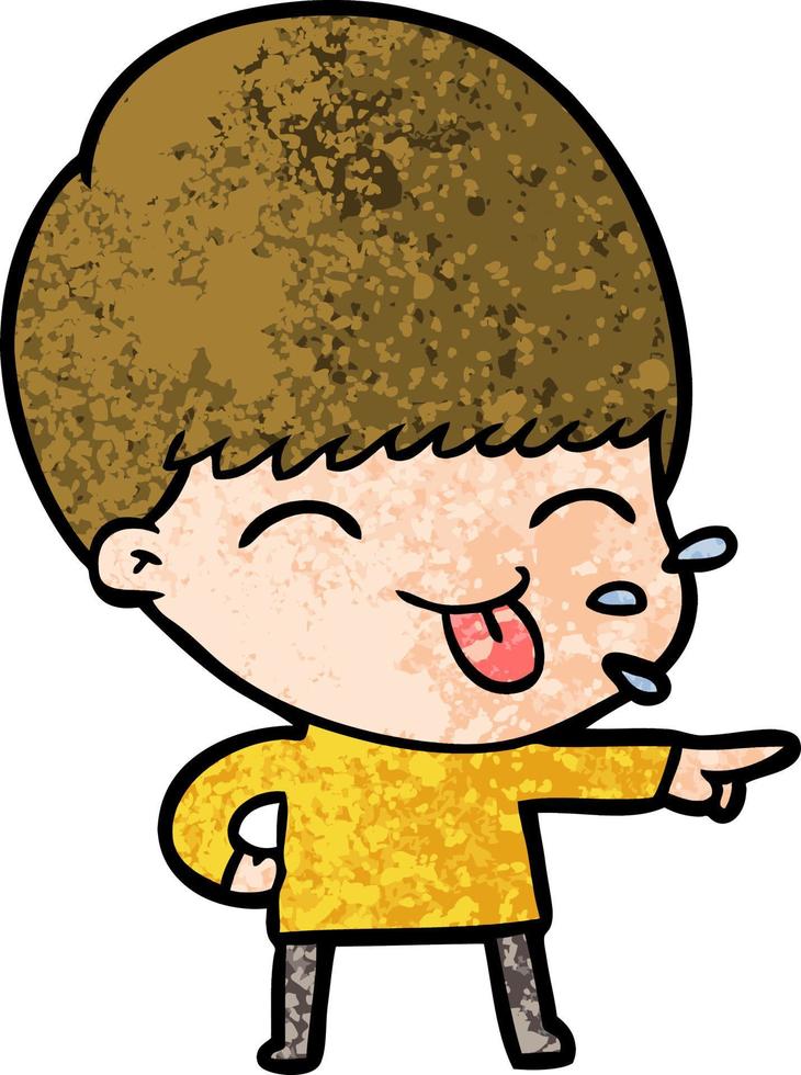 cartoon boy sticking out tongue vector