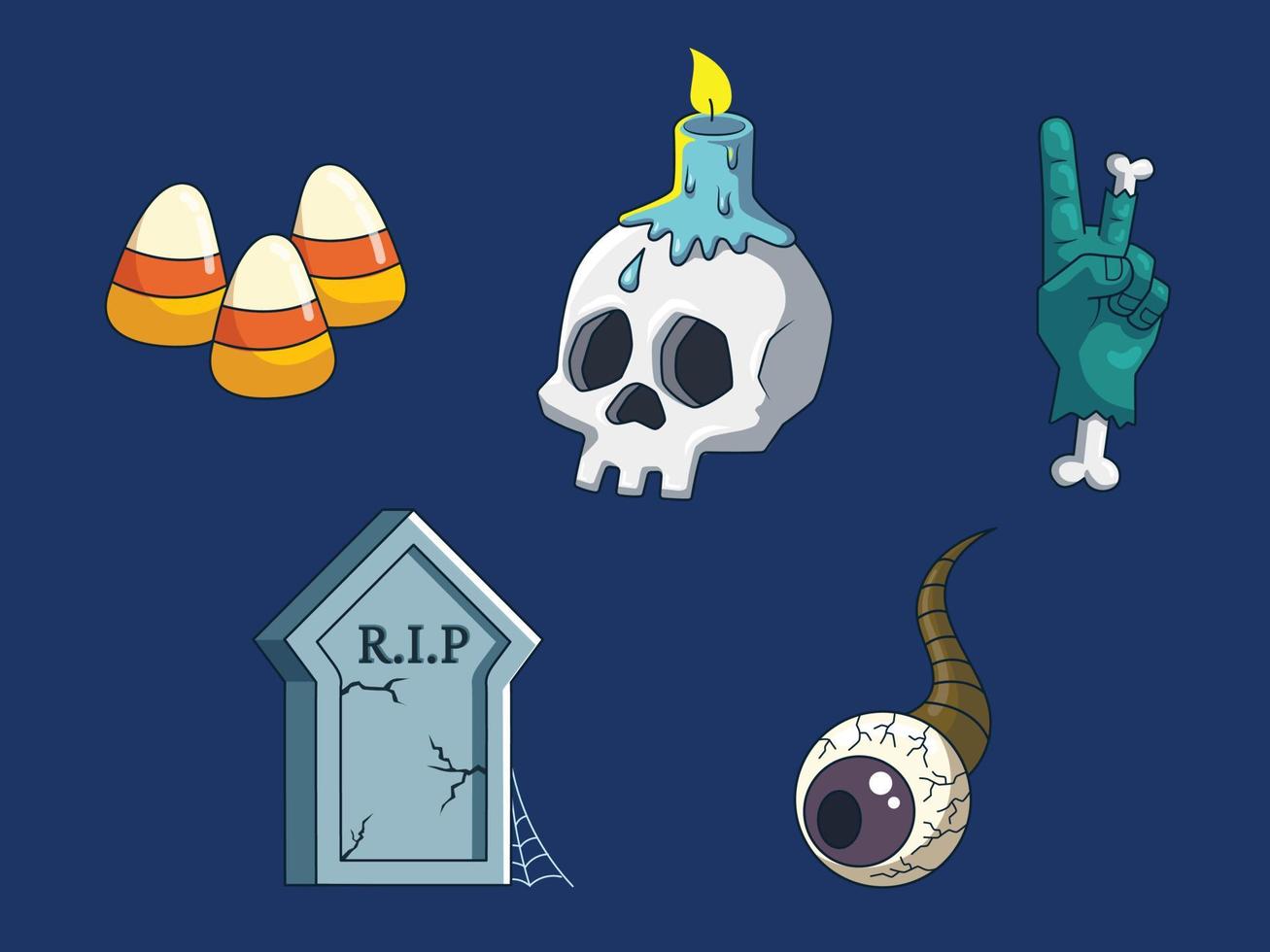 set of halloween element collection vector illustration