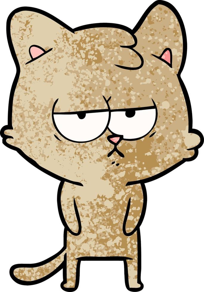 bored cartoon cat vector