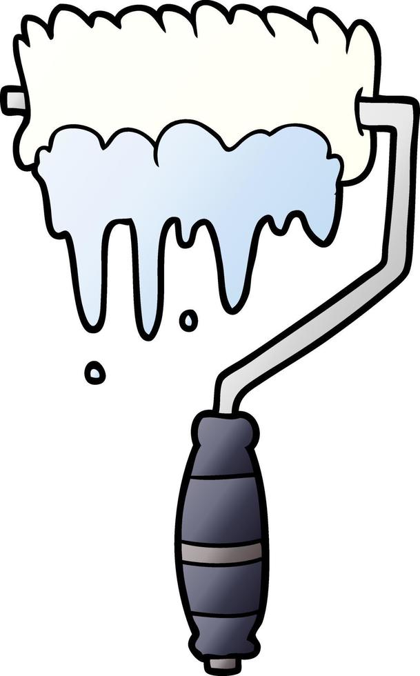 cartoon paint roller vector