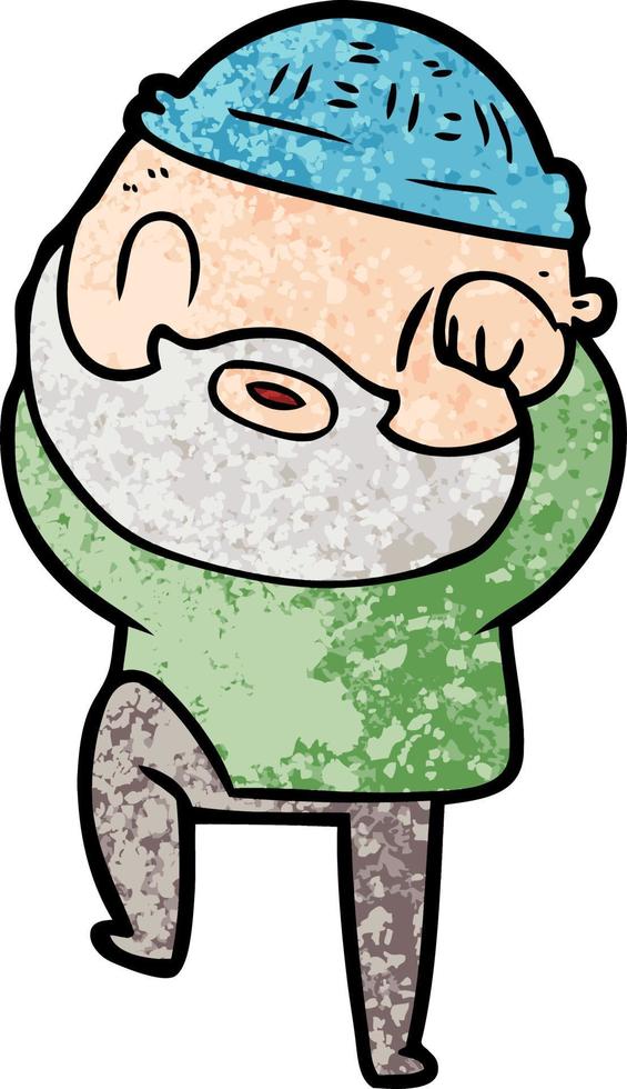 cartoon bearded man vector