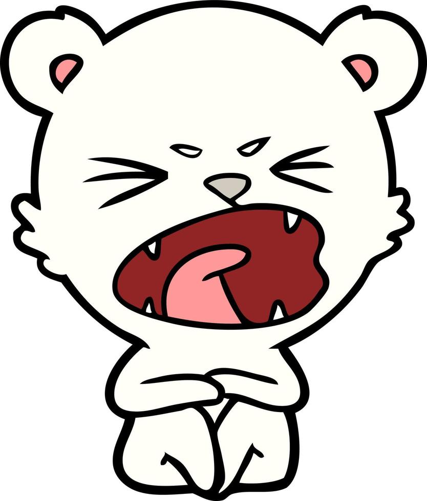 angry polar bear cartoon vector