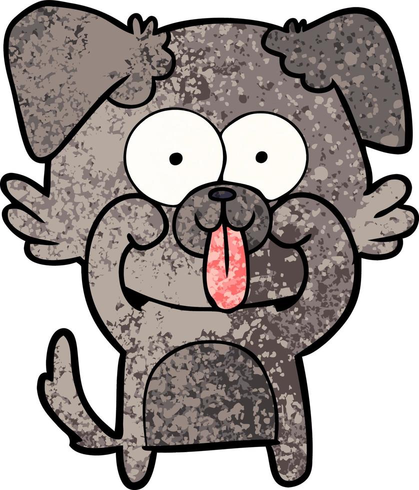 cartoon dog with tongue sticking out vector