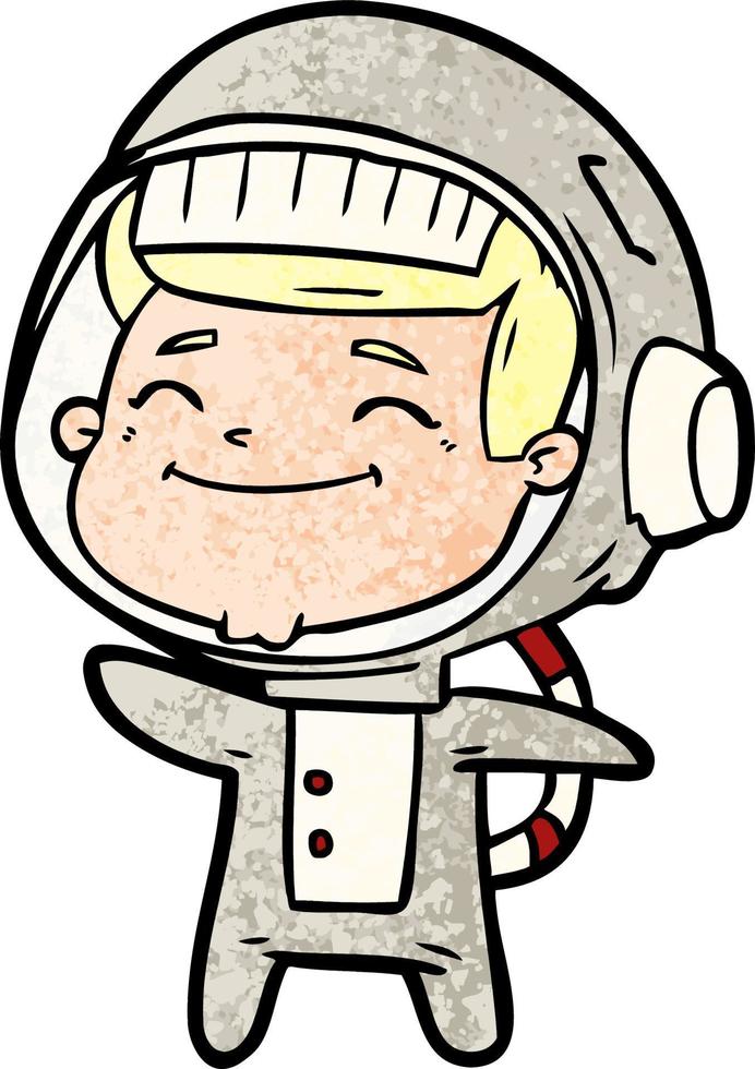 happy cartoon astronaut vector