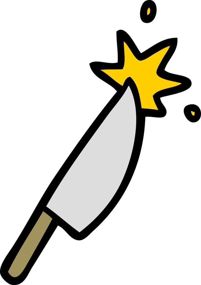 cartoon sharp knife vector