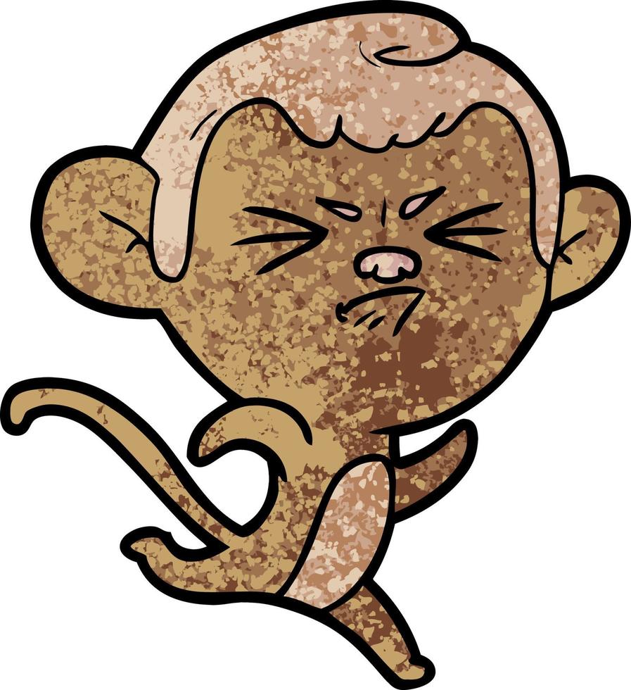 cartoon annoyed monkey vector