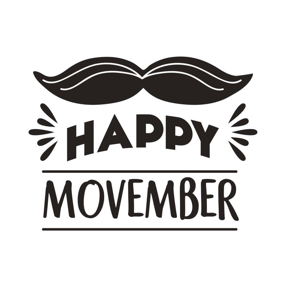 happy movember lettering vector