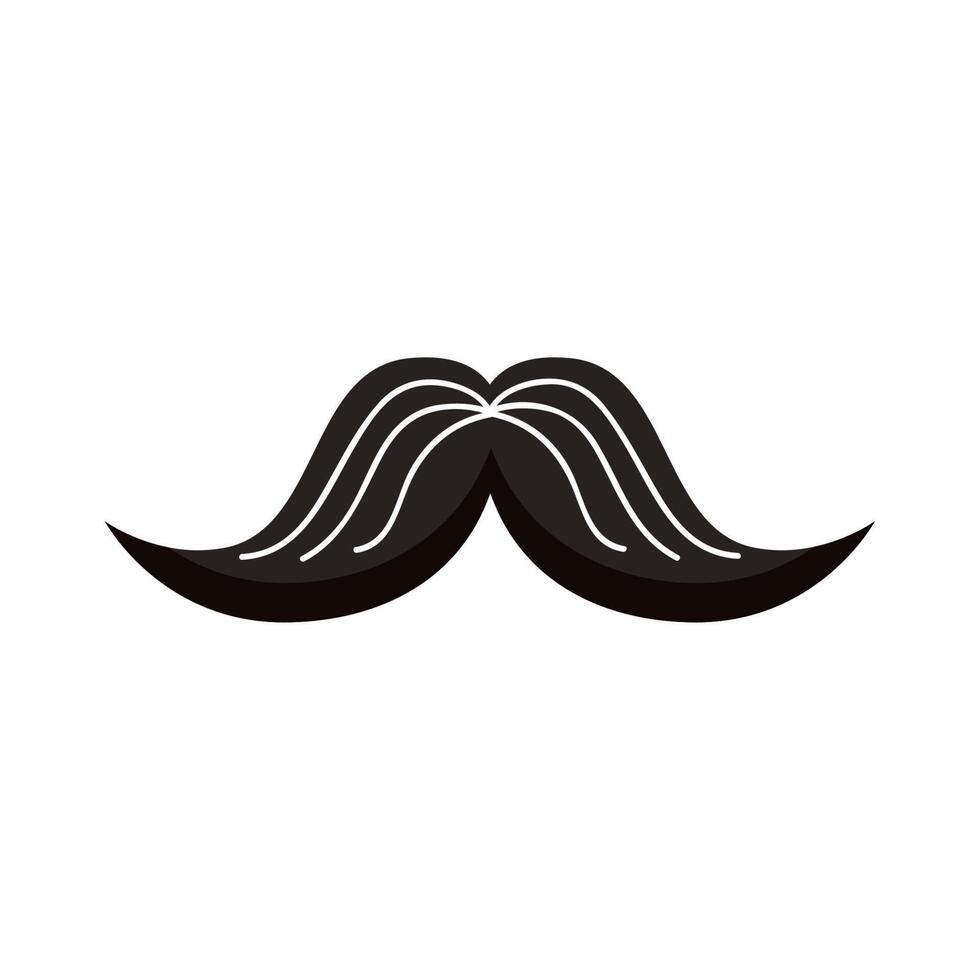 mustache black silhouette style vector