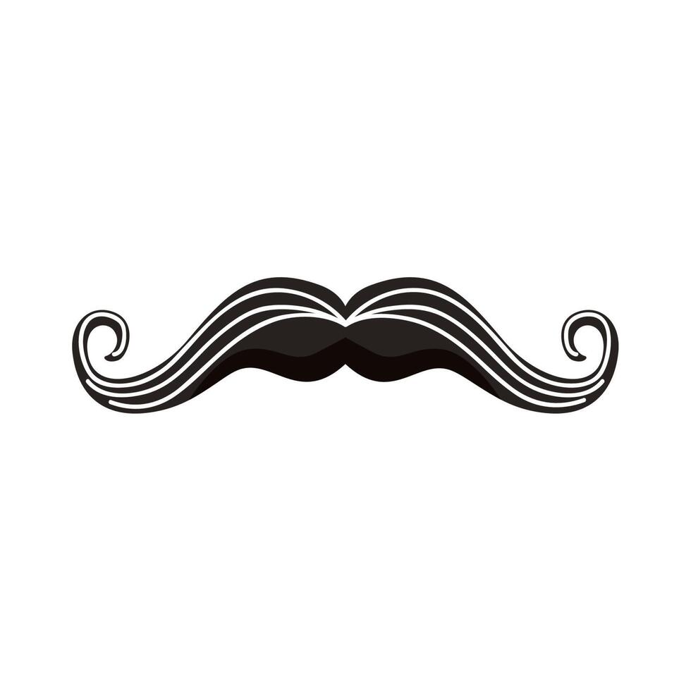 curly mustache style vector