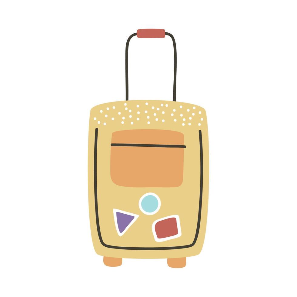 bolsa de viaje amarilla vector