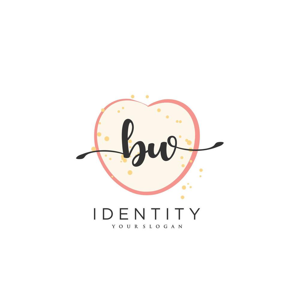 BW Handwriting logo vector of initial signature, wedding, fashion, jewerly, boutique, floral and botanical with creative template for any company or business.