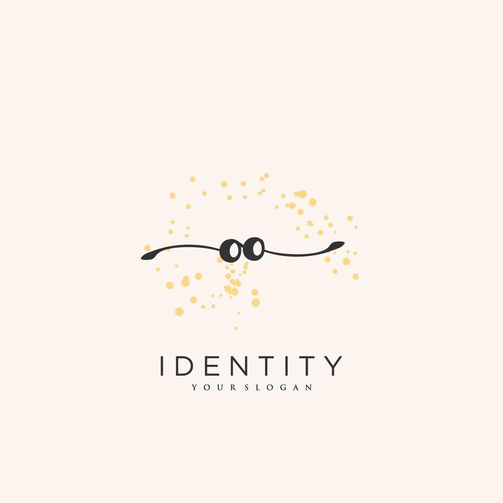 OO Handwriting logo vector of initial signature, wedding, fashion, jewerly, boutique, floral and botanical with creative template for any company or business.