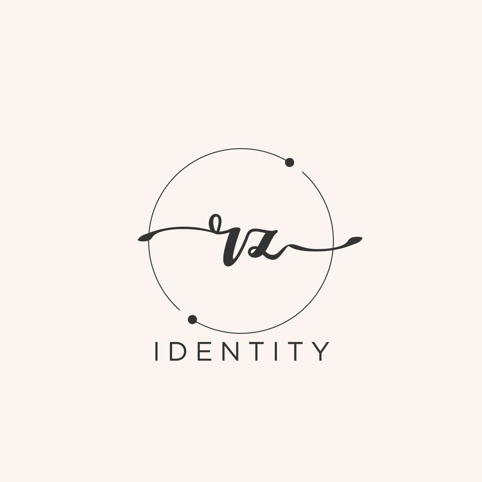 RZ Handwriting logo vector of initial signature, wedding, fashion, jewerly, boutique, floral and botanical with creative template for any company or business.