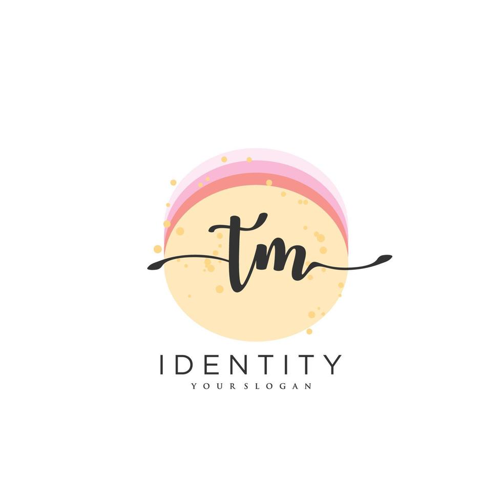 TM Handwriting logo vector of initial signature, wedding, fashion, jewerly, boutique, floral and botanical with creative template for any company or business.