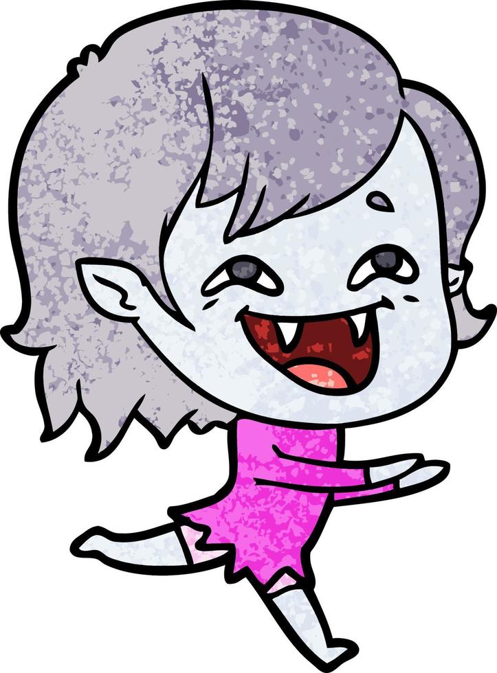 cartoon laughing vampire girl vector
