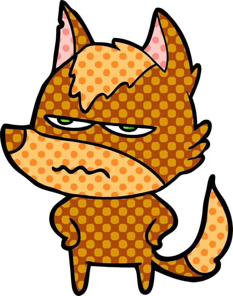 angry fox cartoon character vector