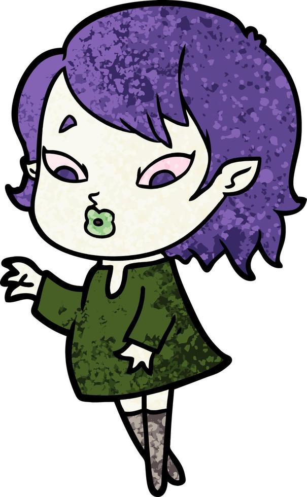 cute cartoon vampire girl vector