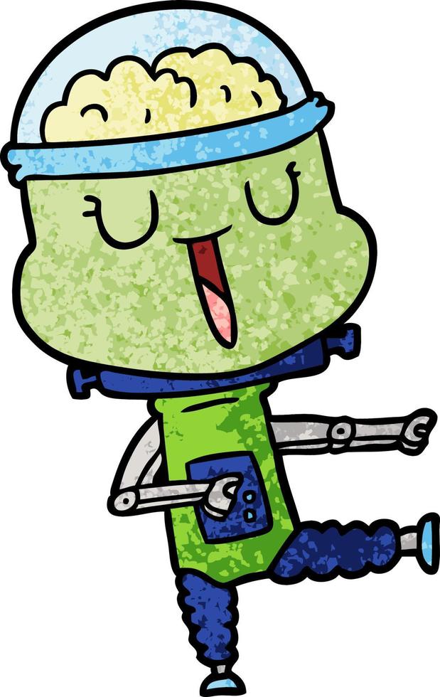 happy cartoon robot vector