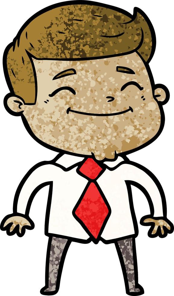 happy cartoon businessman vector