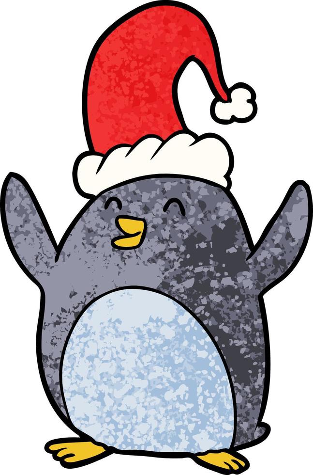 happy christmas penguin vector