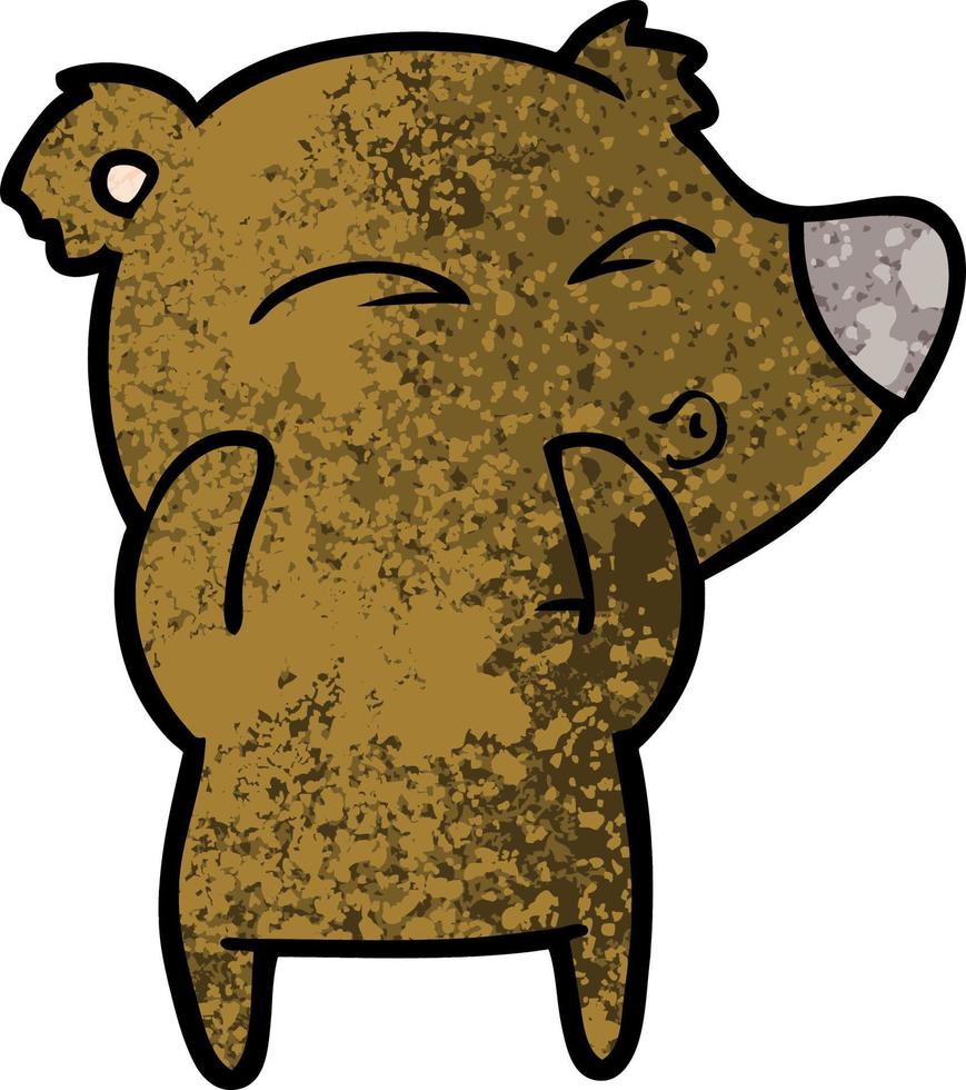 cartoon whistling bear vector