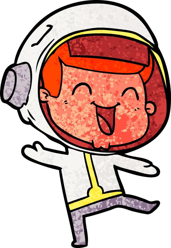 happy cartoon astronaut vector