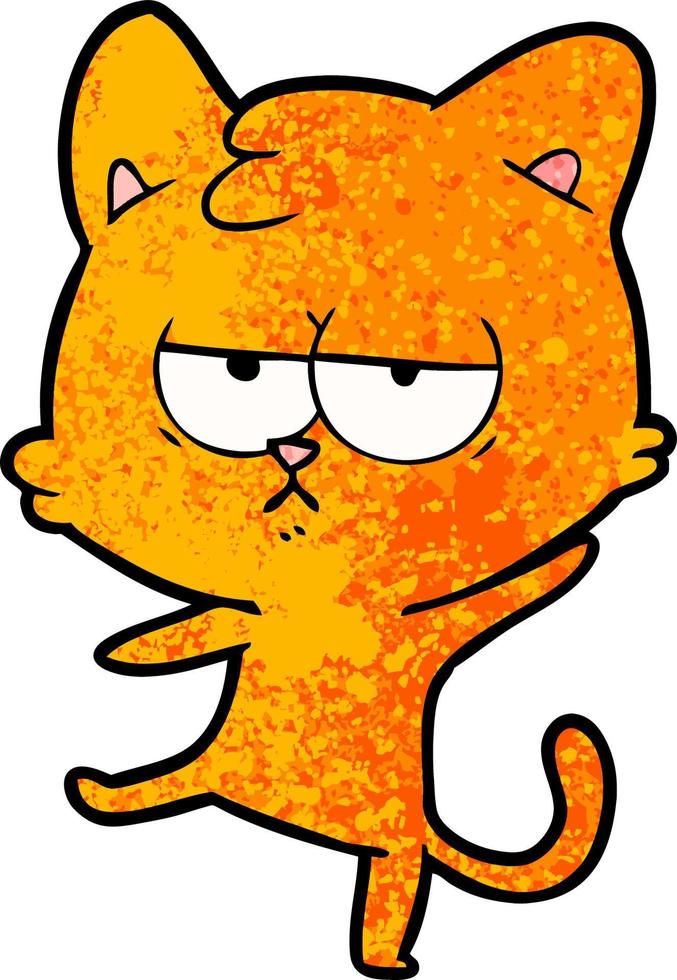 bored cartoon cat vector