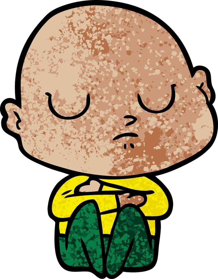 cartoon bald man vector