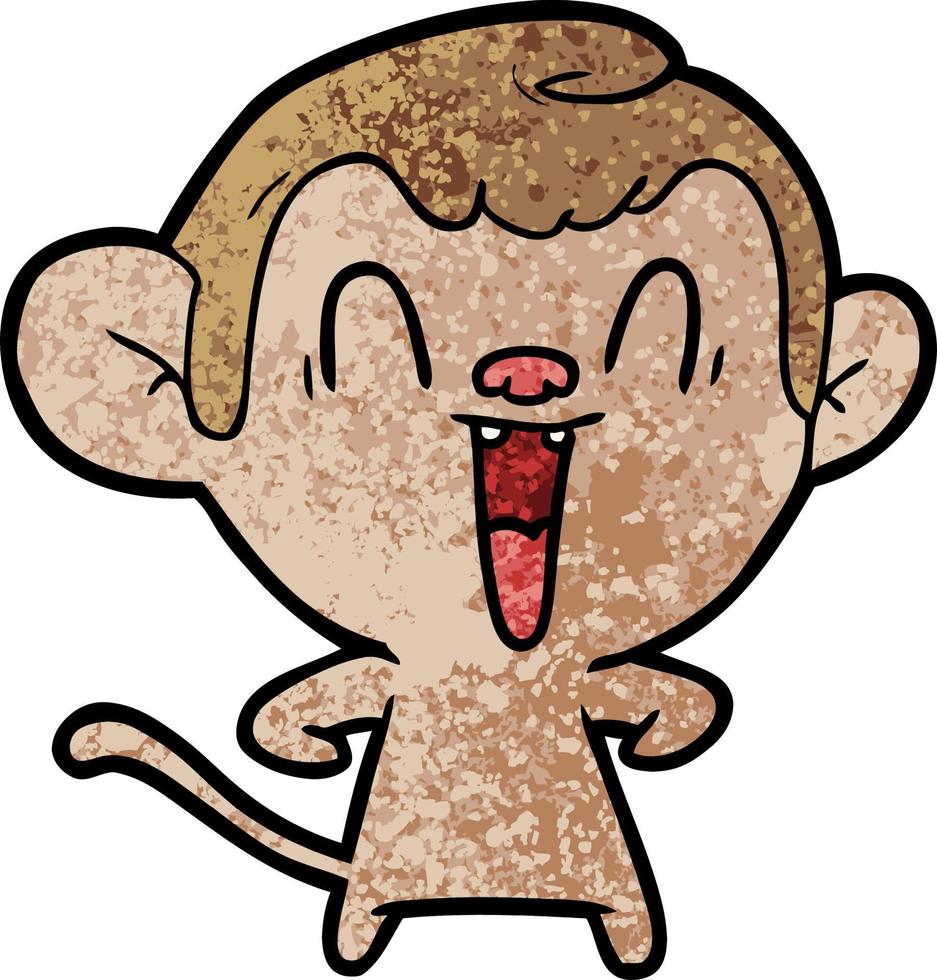 cartoon laughing monkey vector