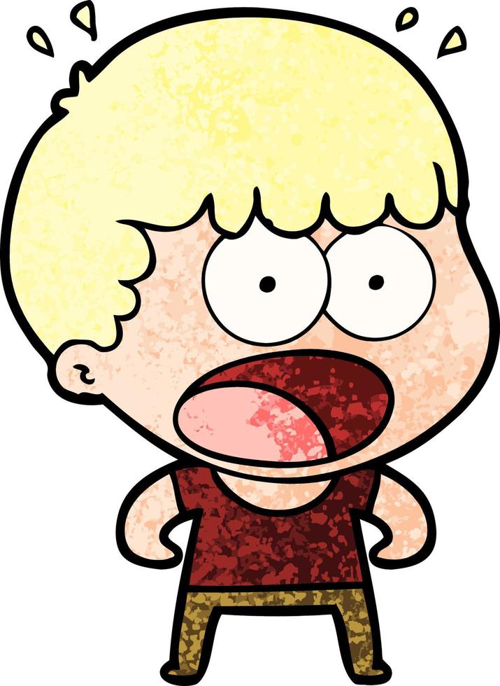 cartoon shocked man vector