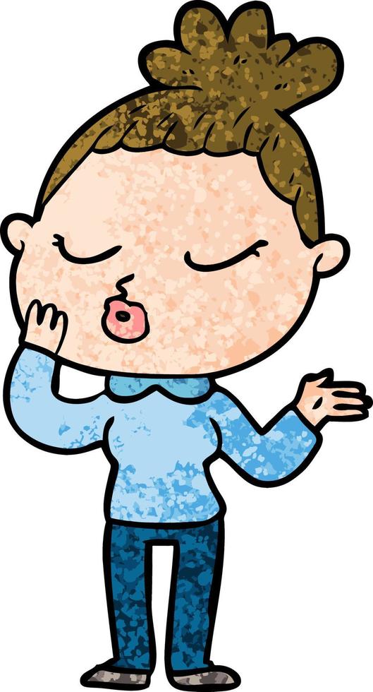 cartoon calm woman vector