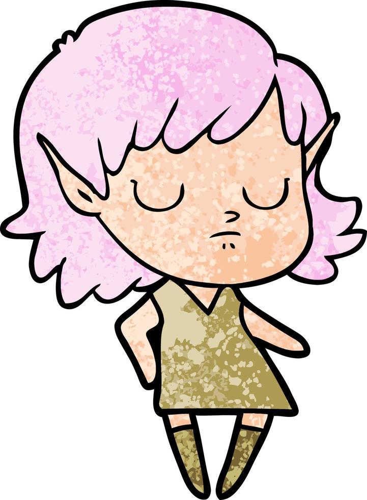 cartoon elf girl vector