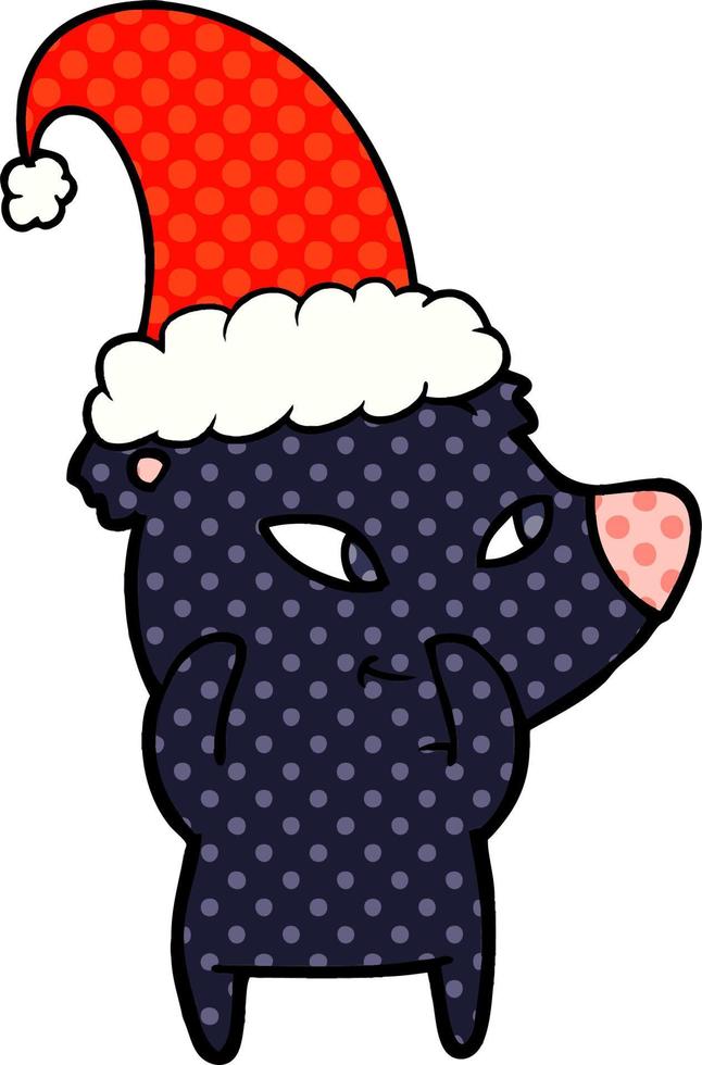 cartoon christmas bear vector