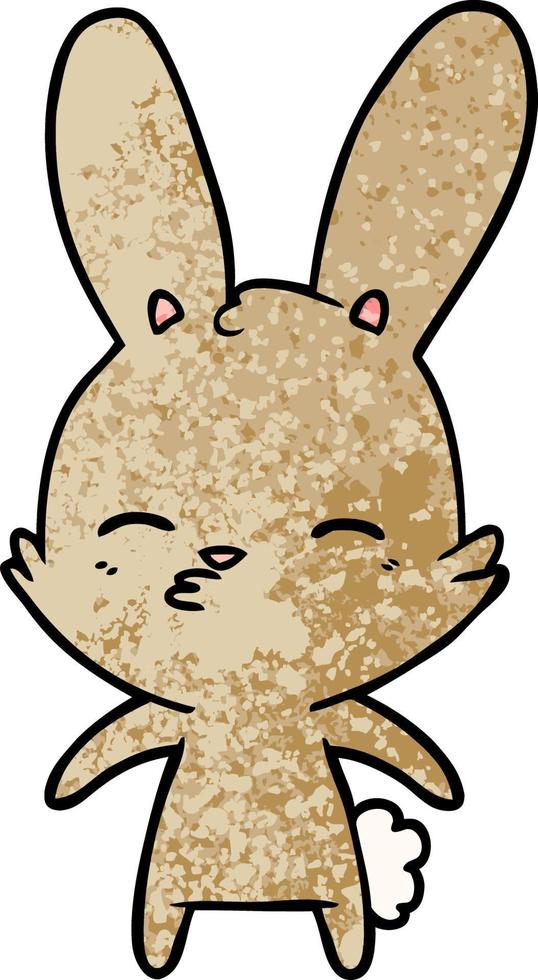 curious bunny cartoon vector