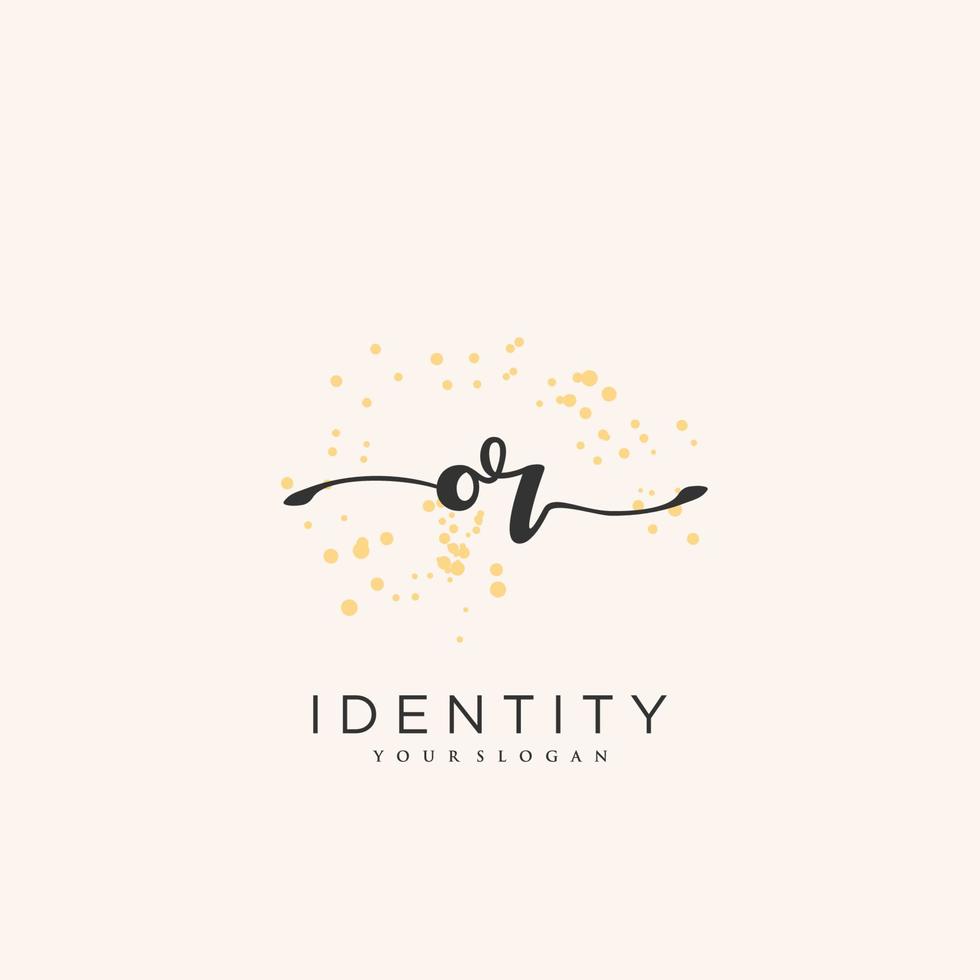 OR Handwriting logo vector of initial signature, wedding, fashion, jewerly, boutique, floral and botanical with creative template for any company or business.