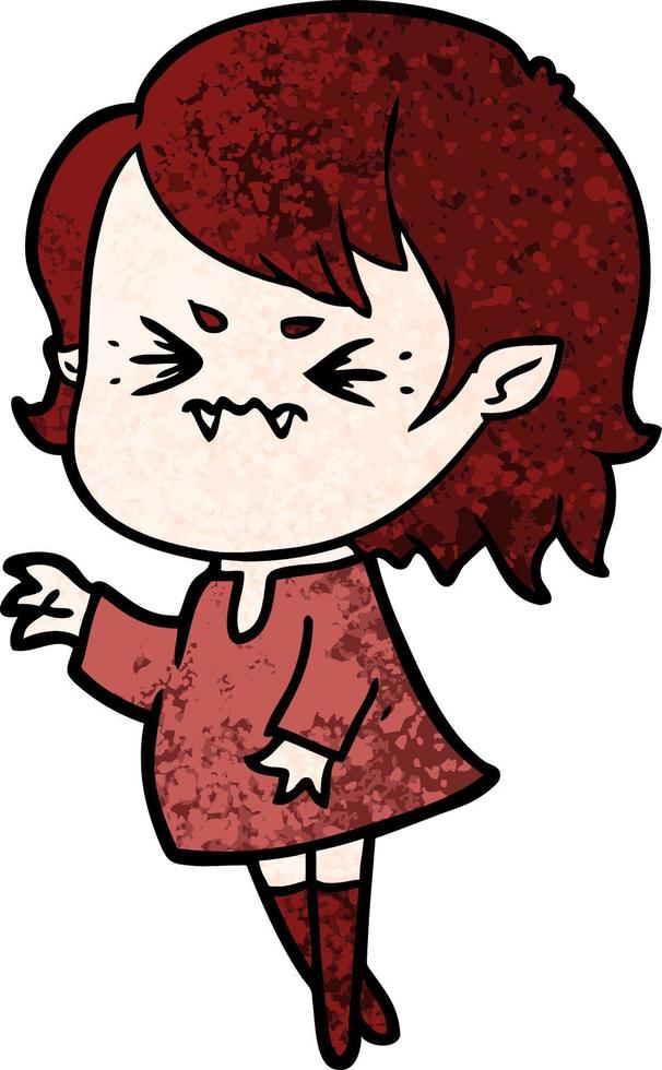 annoyed cartoon vampire girl vector